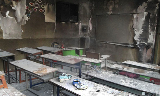 آتش‌گرفتن بخاری نفتی در مدرسه باعث سوختگی معلم شد