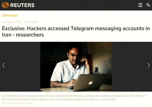 خبرگزاری رویترز از هک تلگرام ۱۵ میلیون ایرانی خبر داد