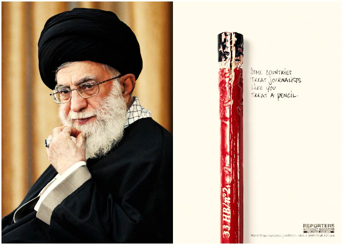 علی خامنه‌ای در میان «دشمنان آزادی اطلاع‌رسانی»